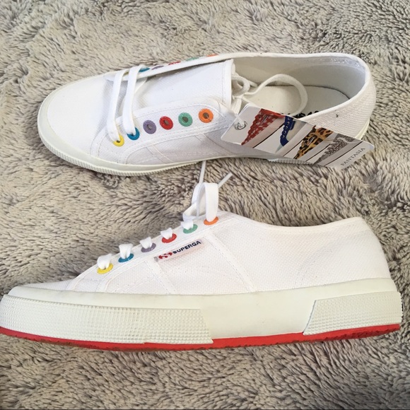 superga white rainbow